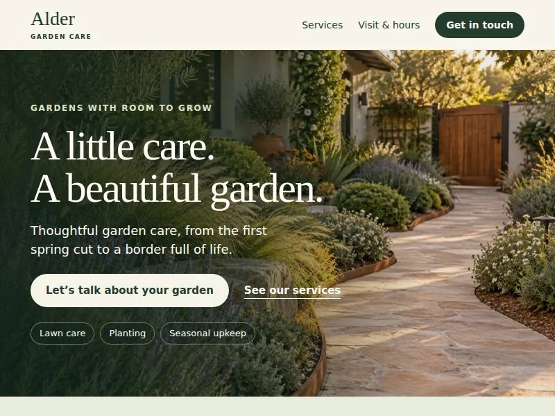 Alder Garden Care sample website