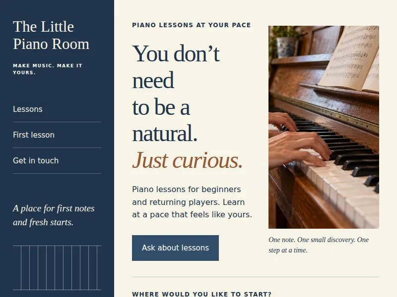 The Little Piano Room sample website